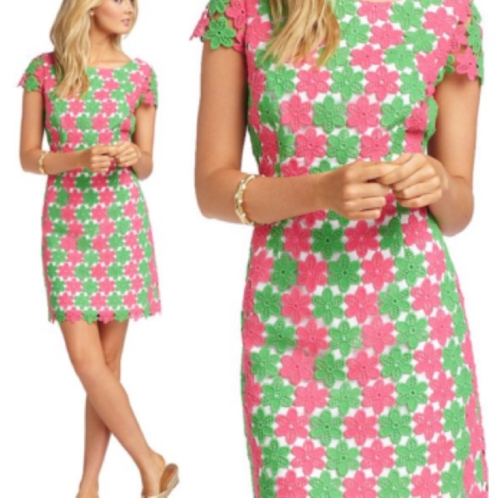 Lilly Pulitzer Pink and Green Floral Mini Dress - Picture 7 of 8